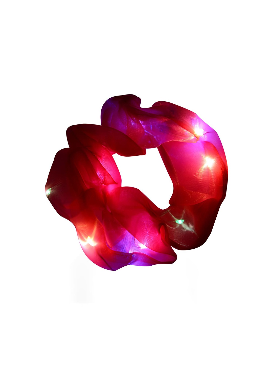 

Arendelle Women Pink & Maroon Organza LED Light Up Scrunchie Ponytail Holders