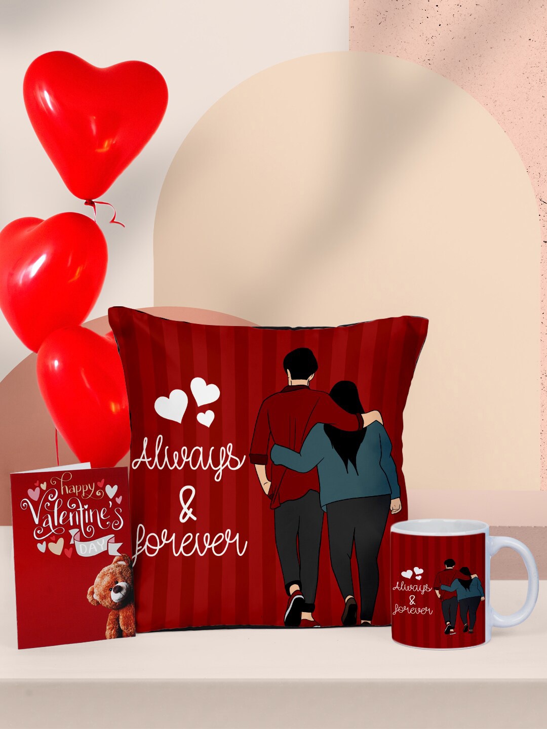 

Ferosh Red Valentine Cushion & Mug Home Gift Set