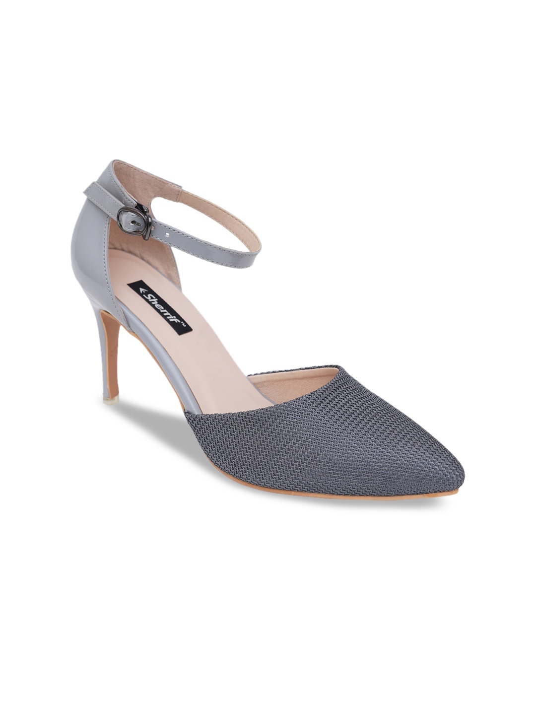 

Sherrif Shoes Grey Pointed Toe Party Stiletto Pumps