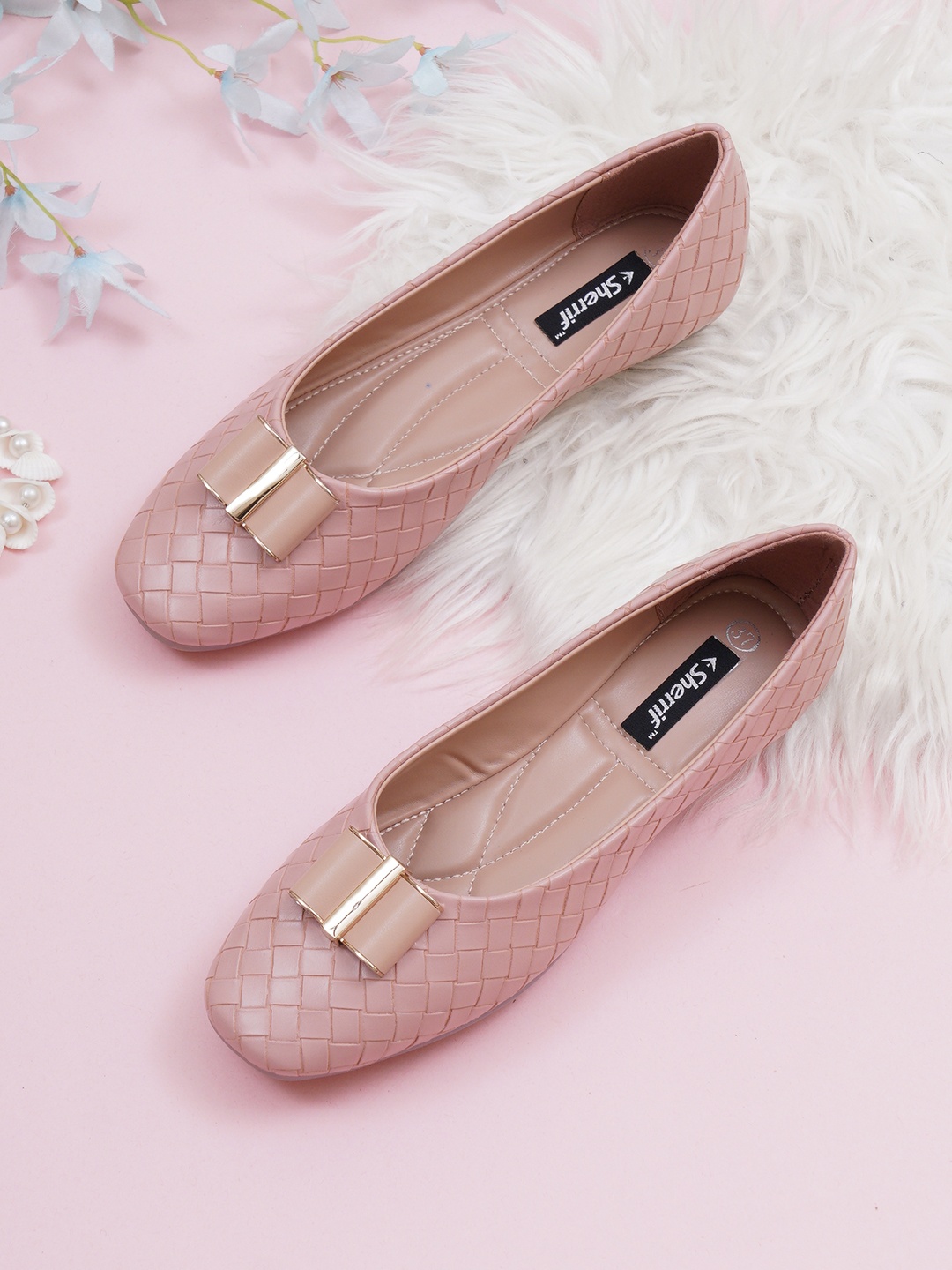 

Sherrif Shoes Woman Nude Printed Ballerinas with Bows Flats