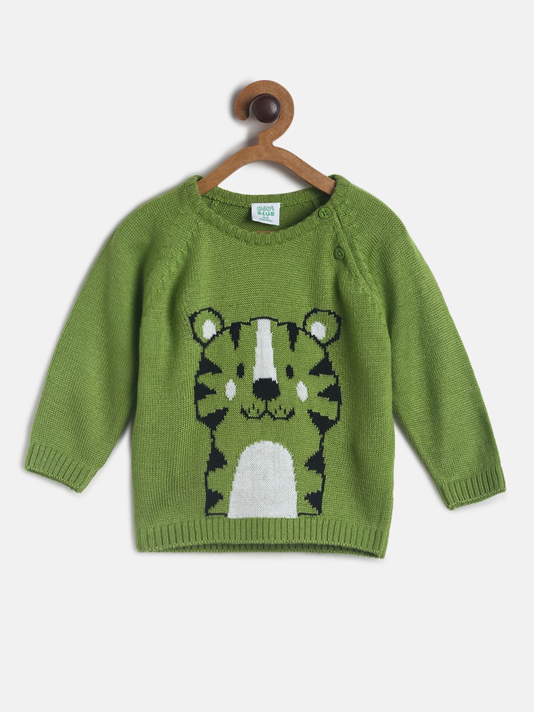 

MINI KLUB Boys Green & Black Humour and Comic Printed Pullover