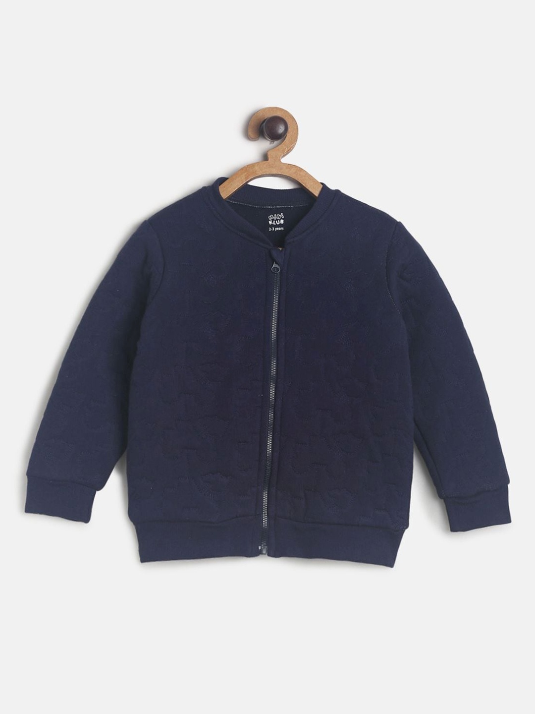 

MINI KLUB Boys Navy Blue Solid Lightweight Pure Cotton Bomber Jacket