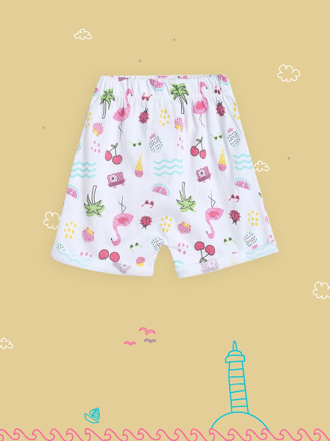 

MINI KLUB Girls Pack of 3 Pure Cotton Shorts, White