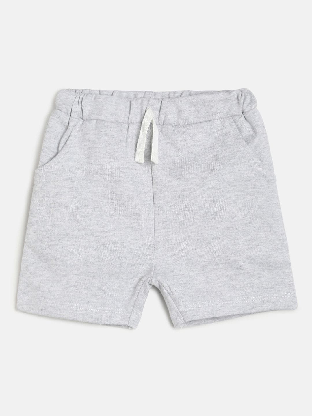 

MINI KLUB Boys Grey Solid Pure Cotton Regular Fit Shorts