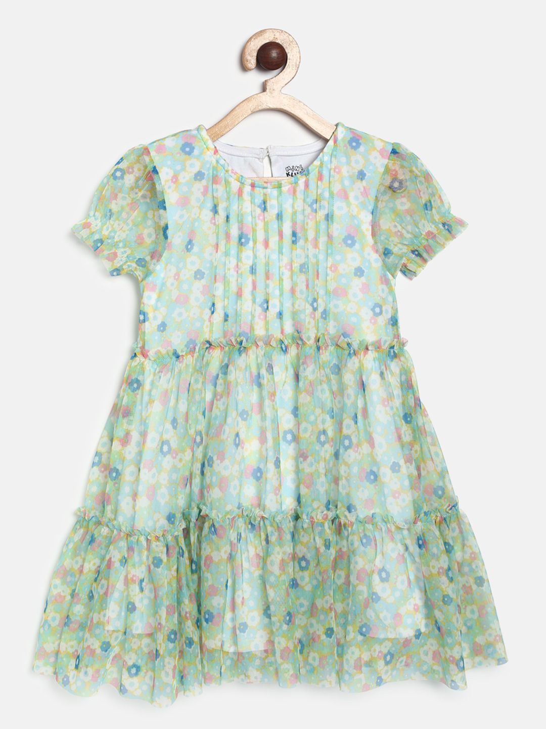 

MINI KLUB Green & Blue Floral Organic Cotton Dress