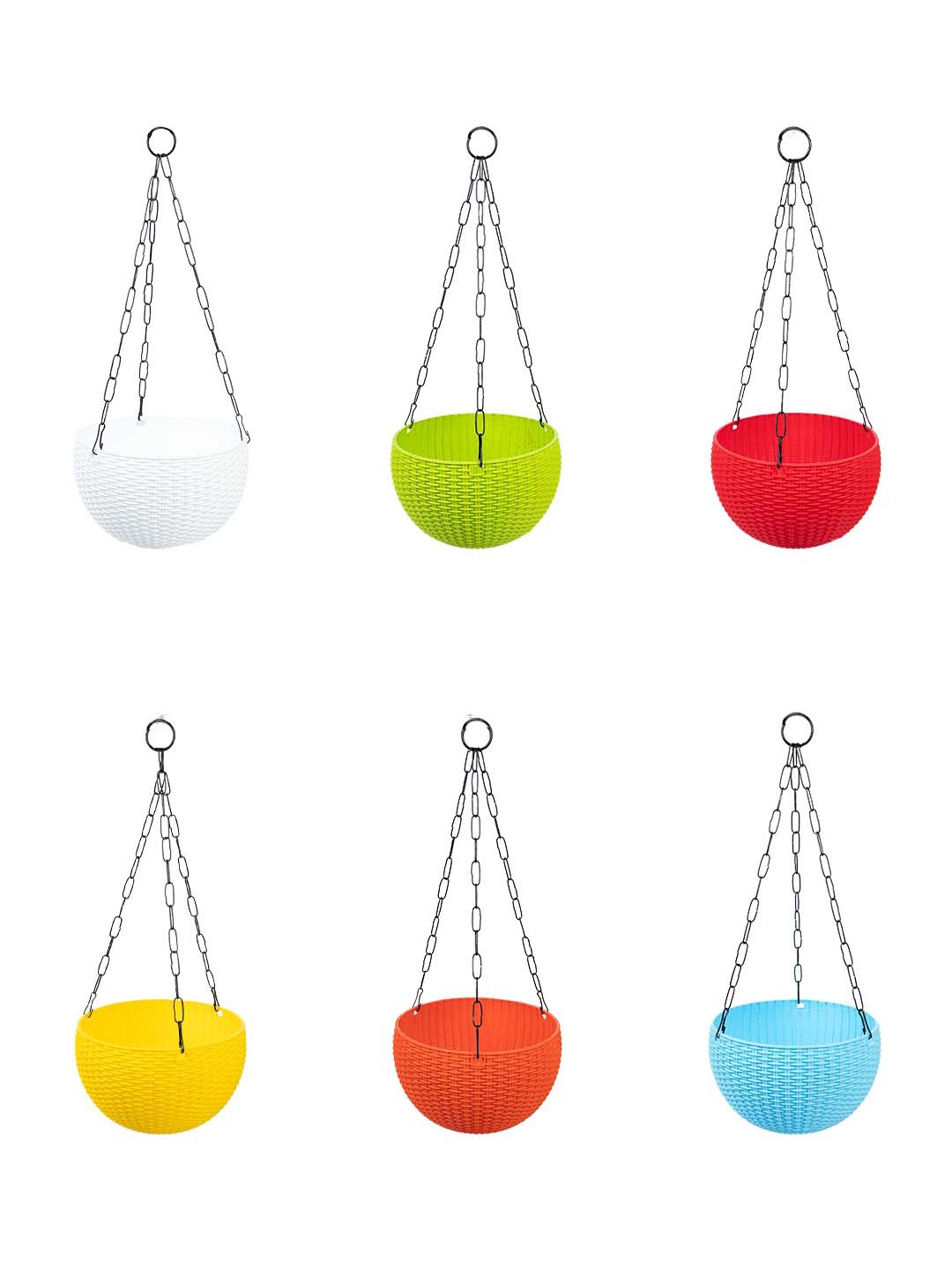 

MARKET99 Set Of 6 Textured Planters, Yellow