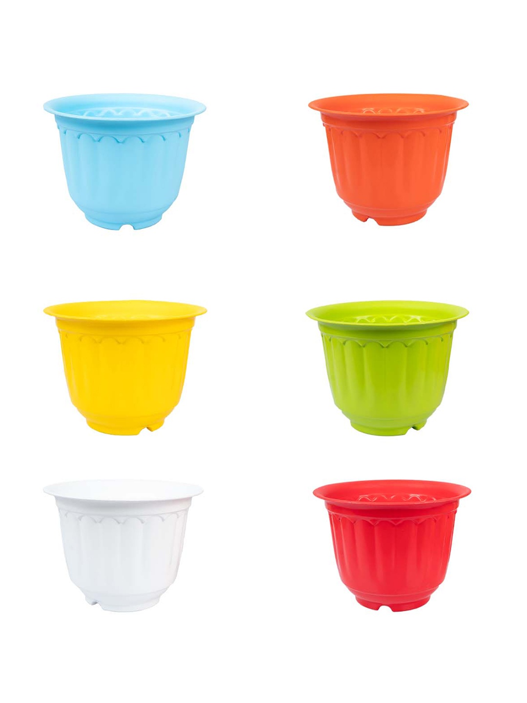

MARKET99 Set of 6 Plastic Decorative Jasmine Pot, Red
