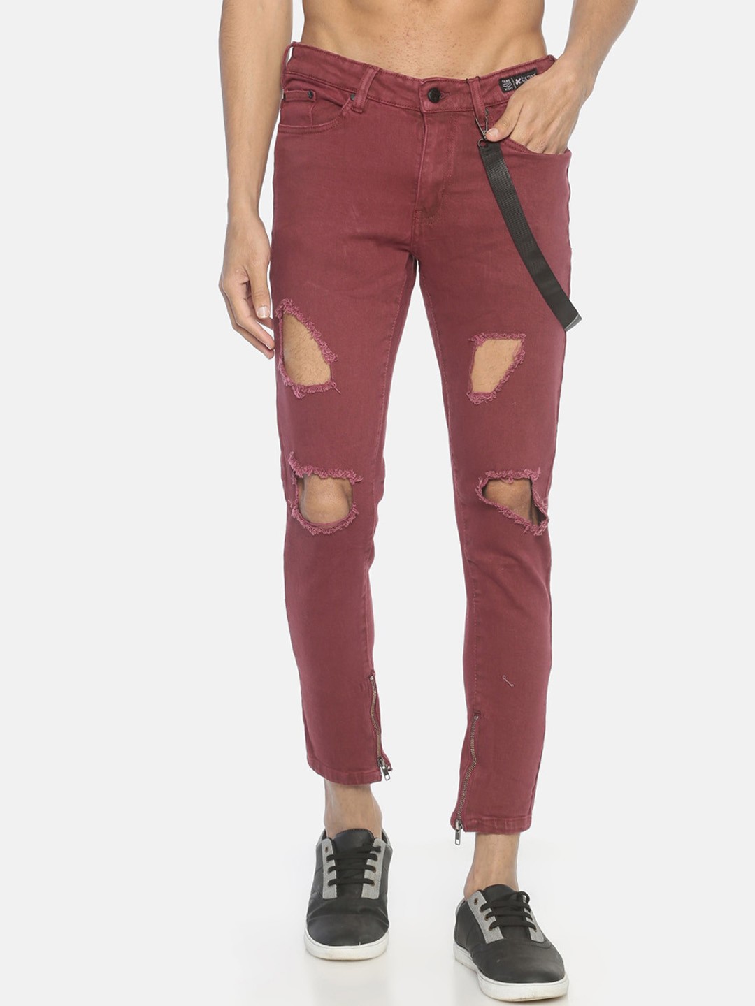 

KULTPRIT Men Brown Skinny Fit Highly Distressed Stretchable Jeans