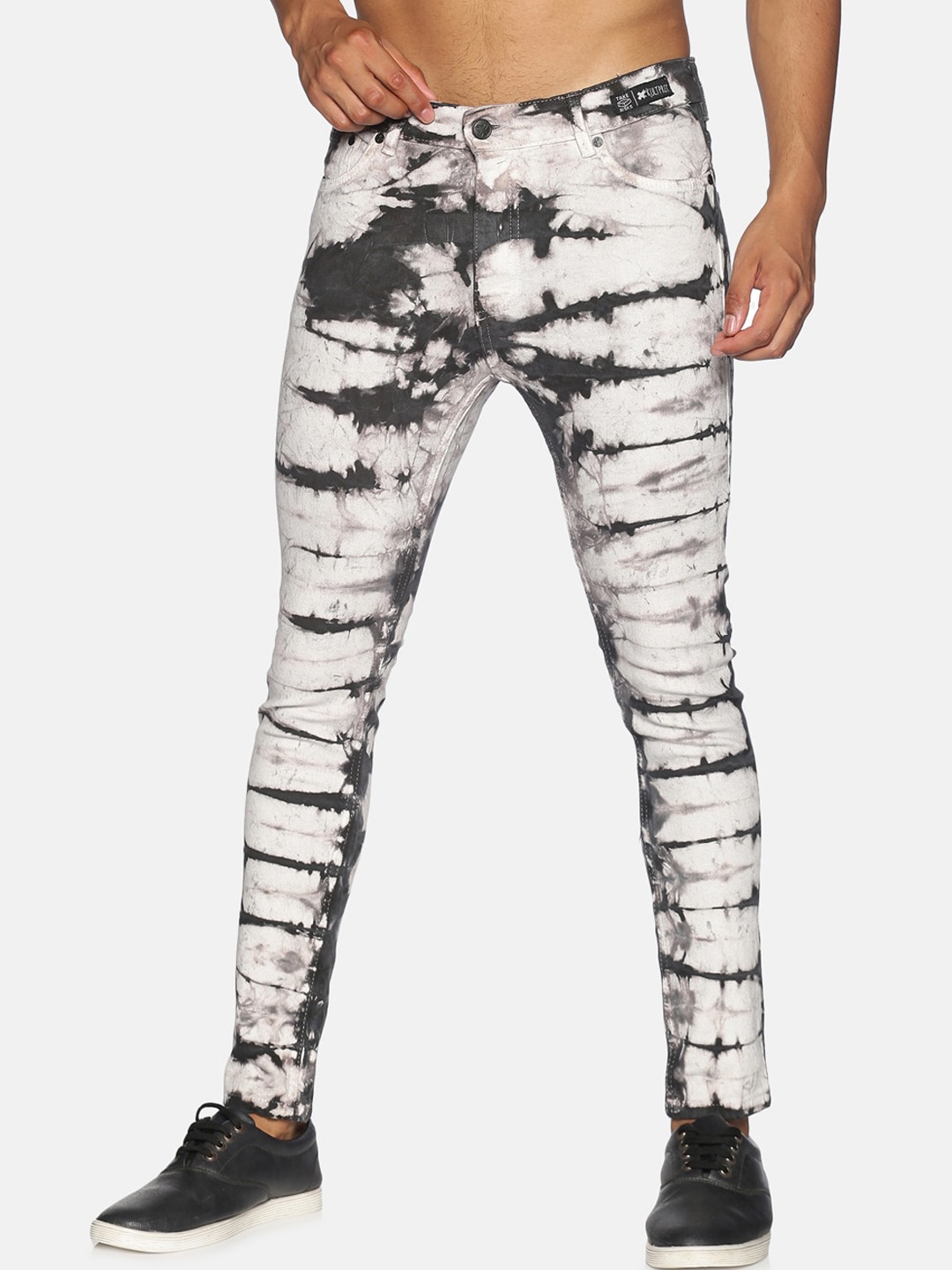 

KULTPRIT Men White & Black Skinny Fit Stretchable Jeans