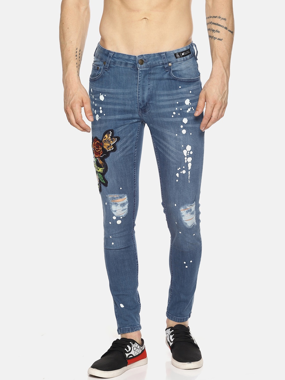 

KULTPRIT Men Blue Skinny Fit Highly Distressed Stretchable Jeans