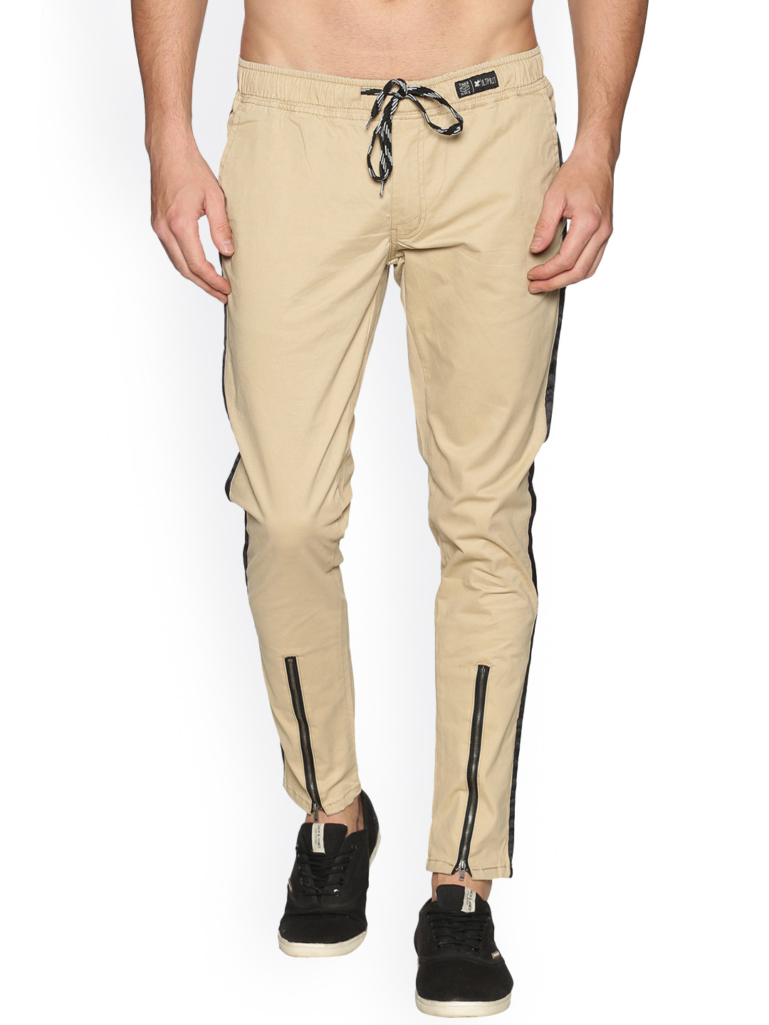 

KULTPRIT Men Beige Slim Fit Cotton Trousers