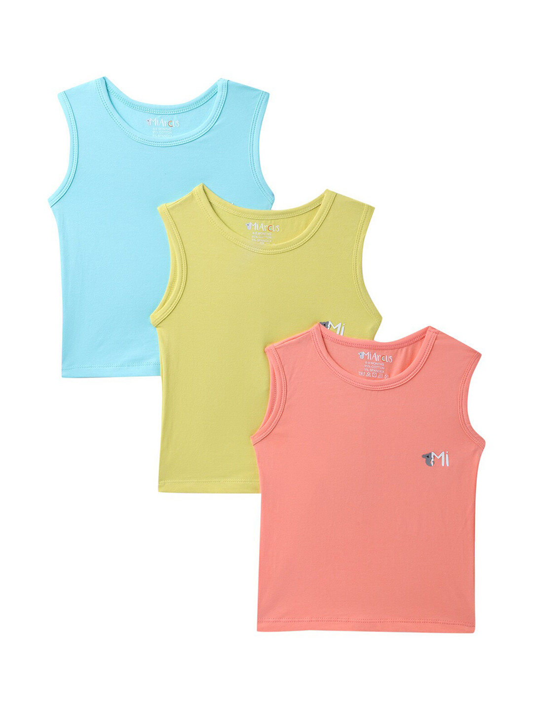 

MiArcus Unisex Kids Pack of 3 Inner ware Vest, Multi