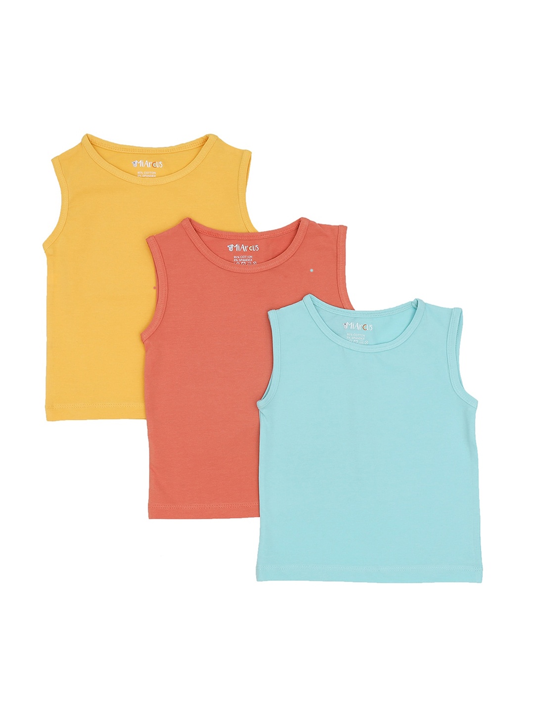 

MiArcus Kids Pack Of 3 Solid Cotton Innerwear Vest A5E9E2D300-0001Q7304, Orange