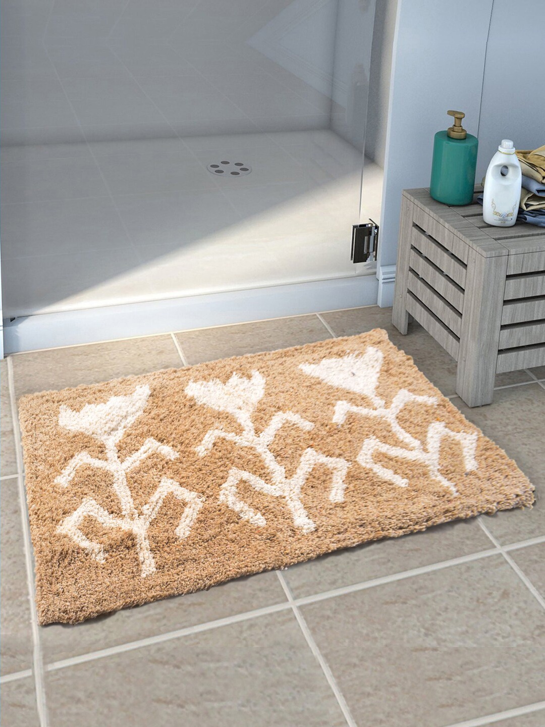 

BLANC9 Beige & White 1700 GSM Pure Cotton Bath Mat