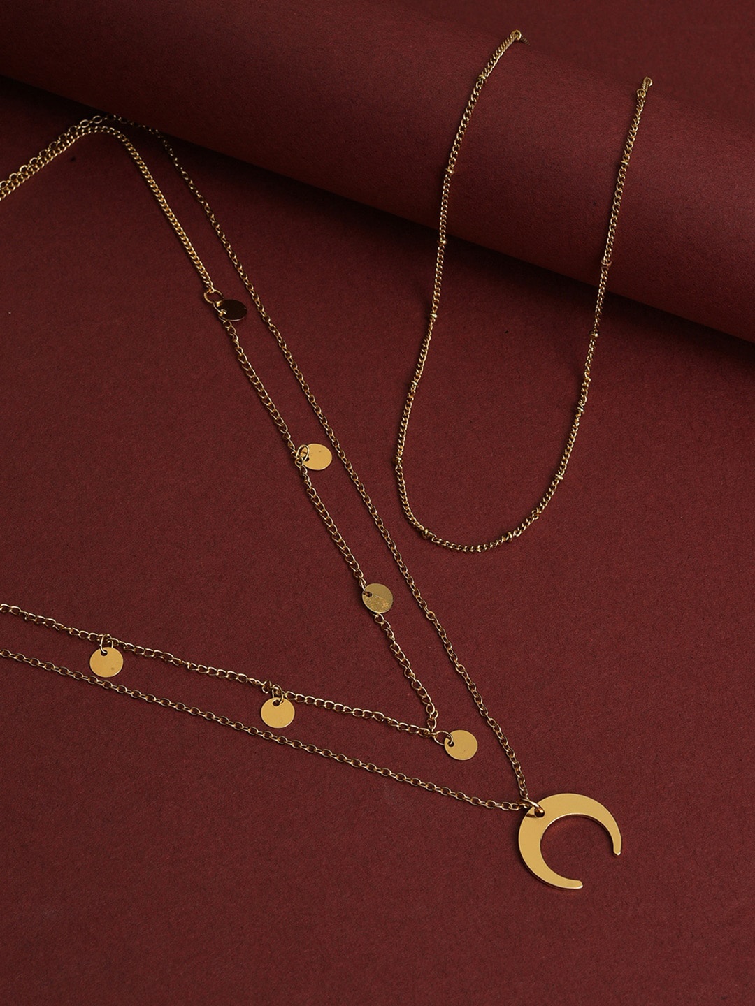 

SOHI Gold Plated Designer Layered Necklace