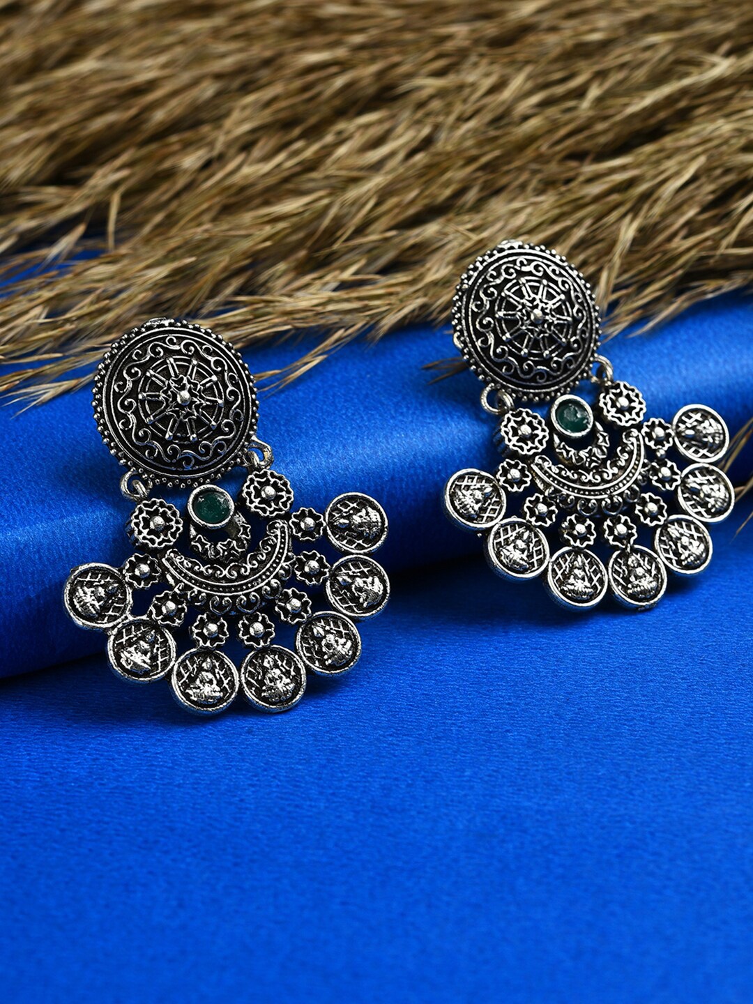 

SOHI Silver-Toned Contemporary Drop Earrings