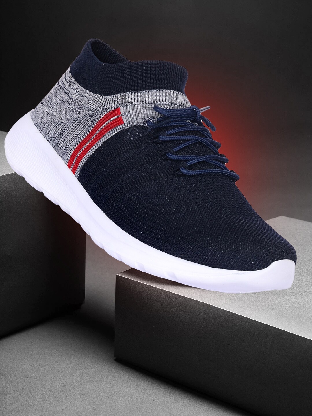 

CLYMB Men Navy Blue Mesh Running Non-Marking Shoes