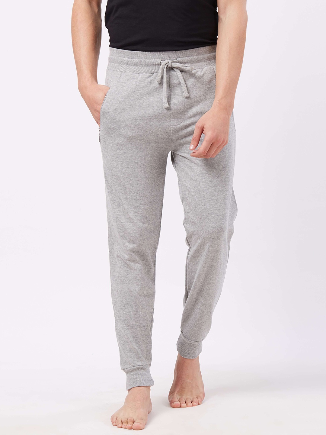 

Fruit of the loom Men Grey Melange Solid Lounge Pants