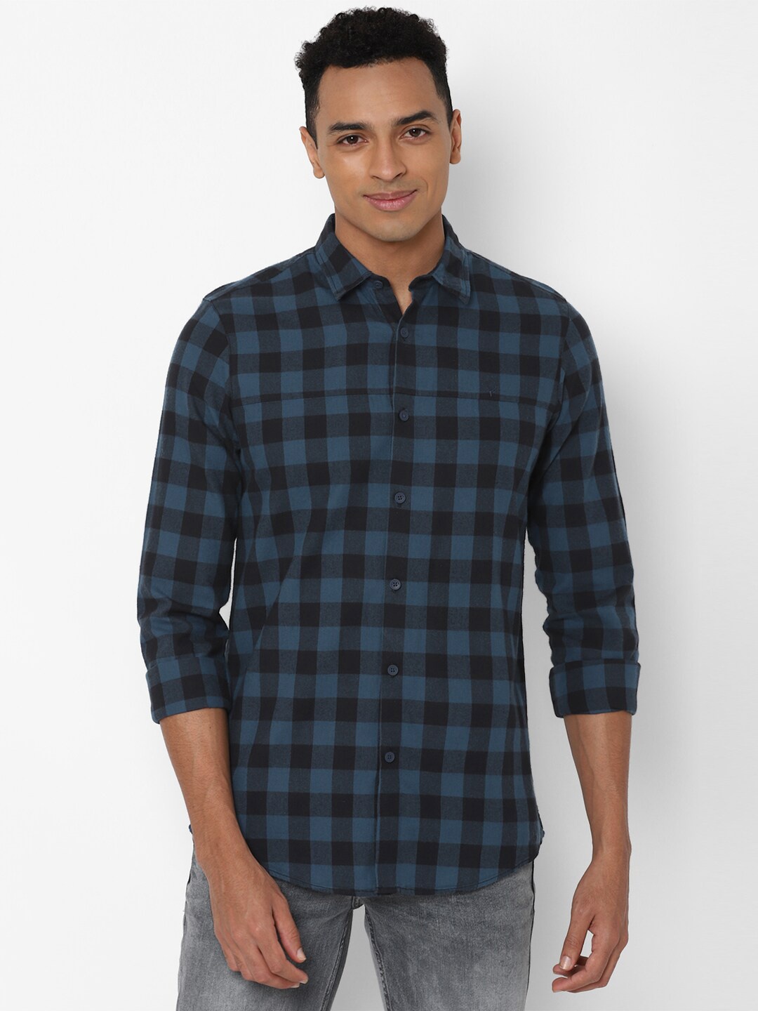 

Allen Solly Sport Men Navy Blue Checked Casual Shirt