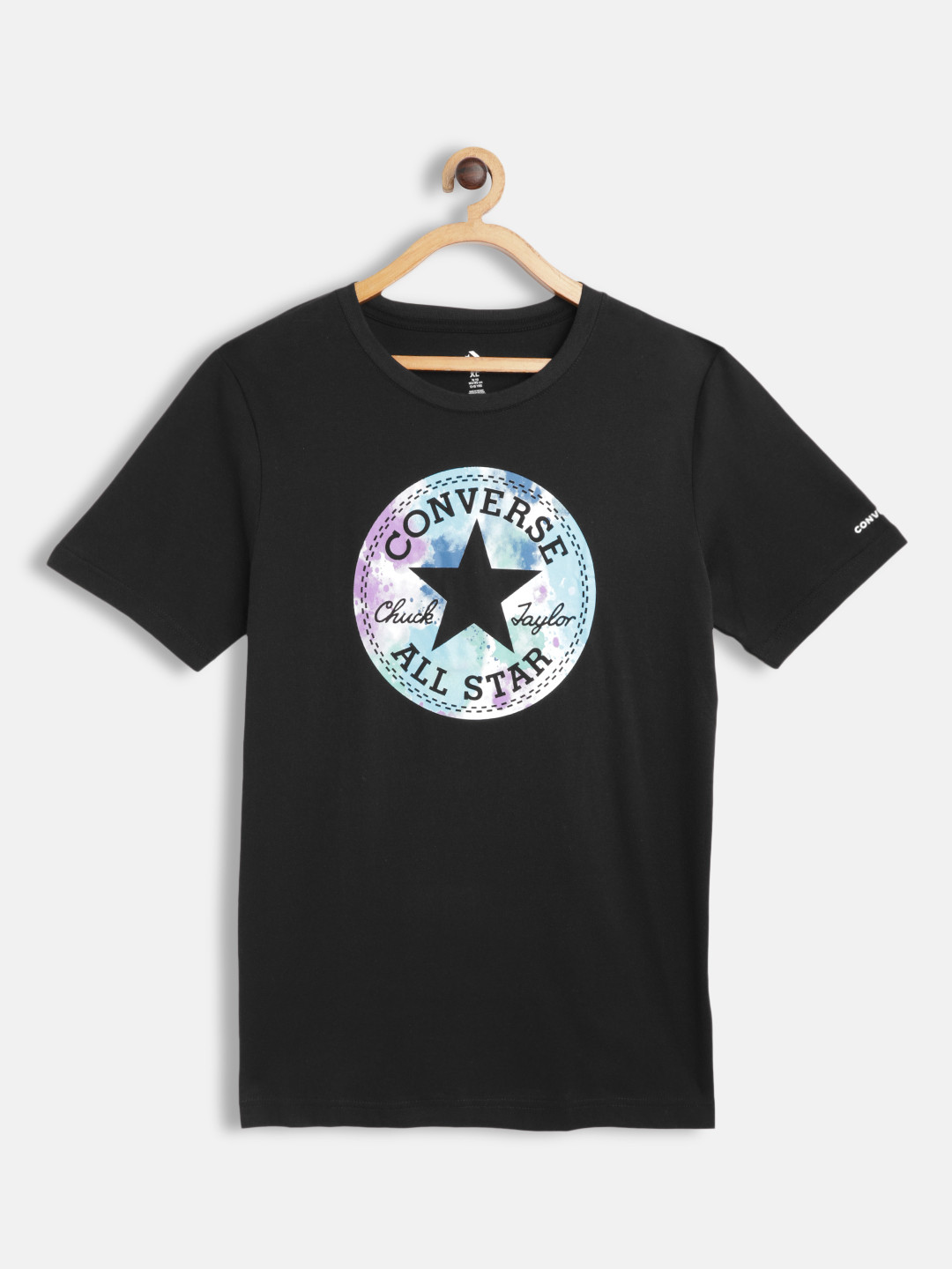 

Converse Boys Black Graphic Printed Pure Cotton T-shirt