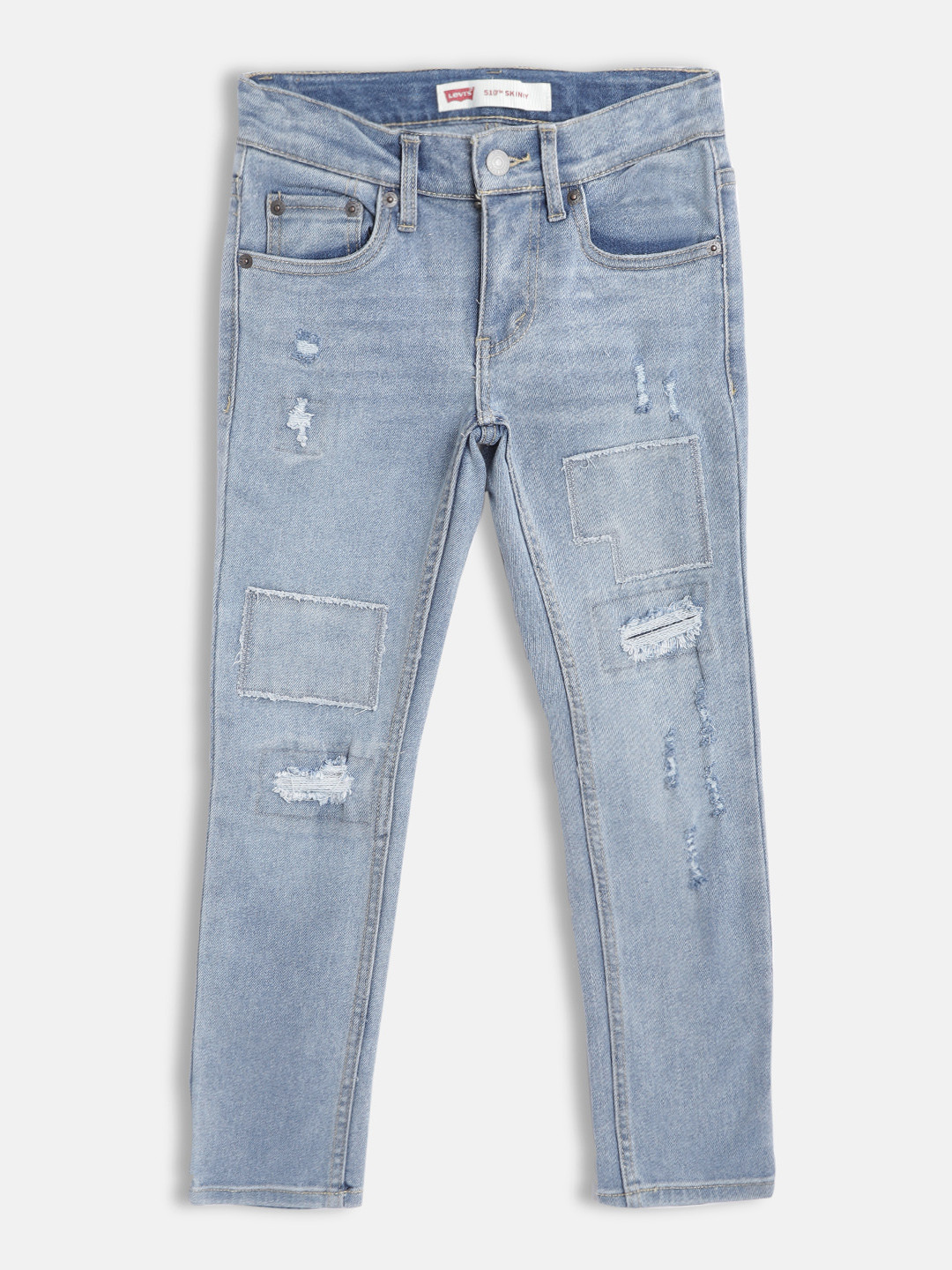 

Levis Boys Blue Skinny Fit Mildly Distressed Light Fade Stretchable Jeans
