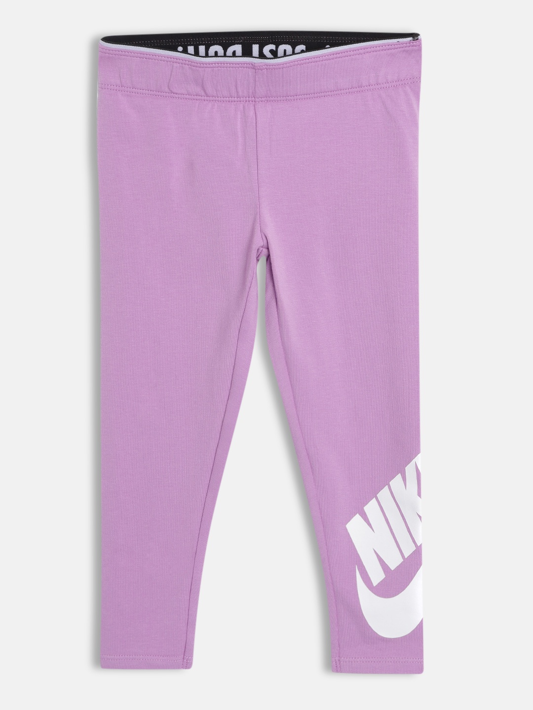 

Nike Girls Purple & White Brand Logo Print High-Rise Capris