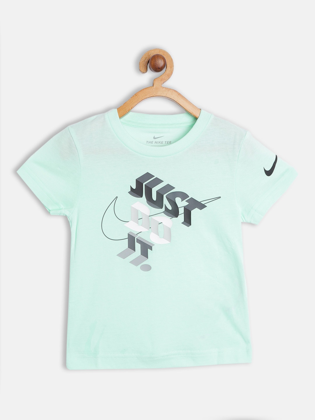 

Nike Boys Green Brand Logo Printed Pure Cotton T-shirt
