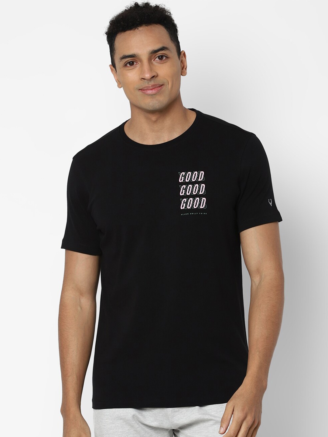 

Allen Solly Tribe Men Black Typography Placement Printed T-shirt