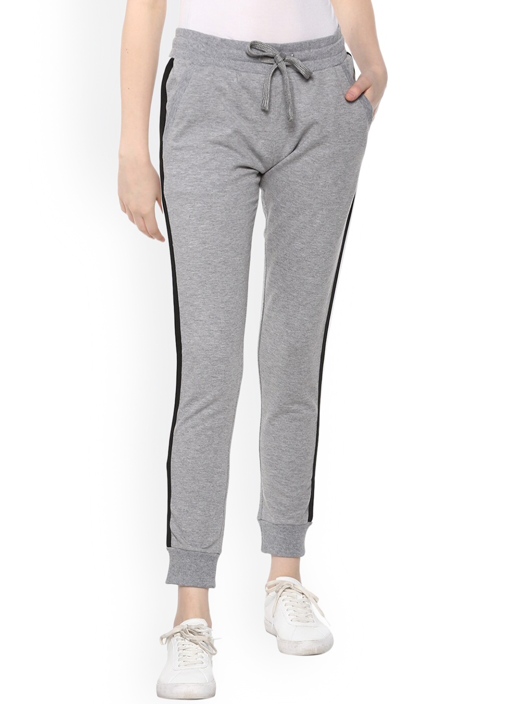 

Alan Jones Women Grey Melange Slim-Fit Joggers