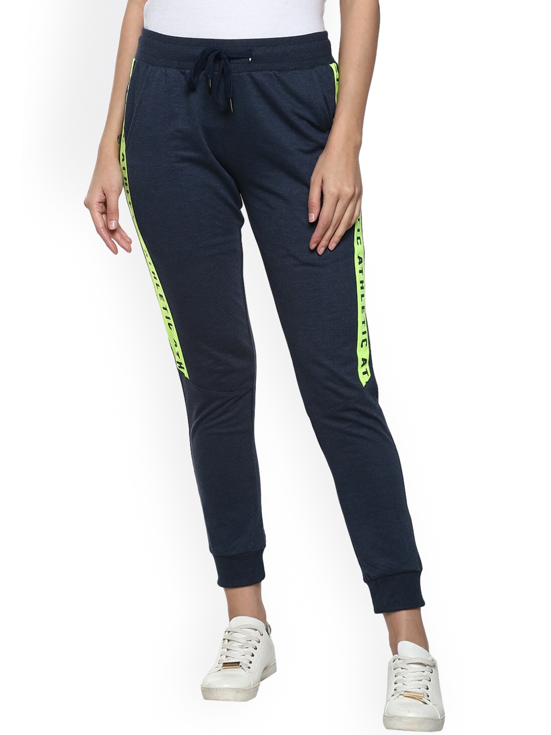 

Alan Jones Women Navy Blue Colourblocked Slim-Fit Joggers