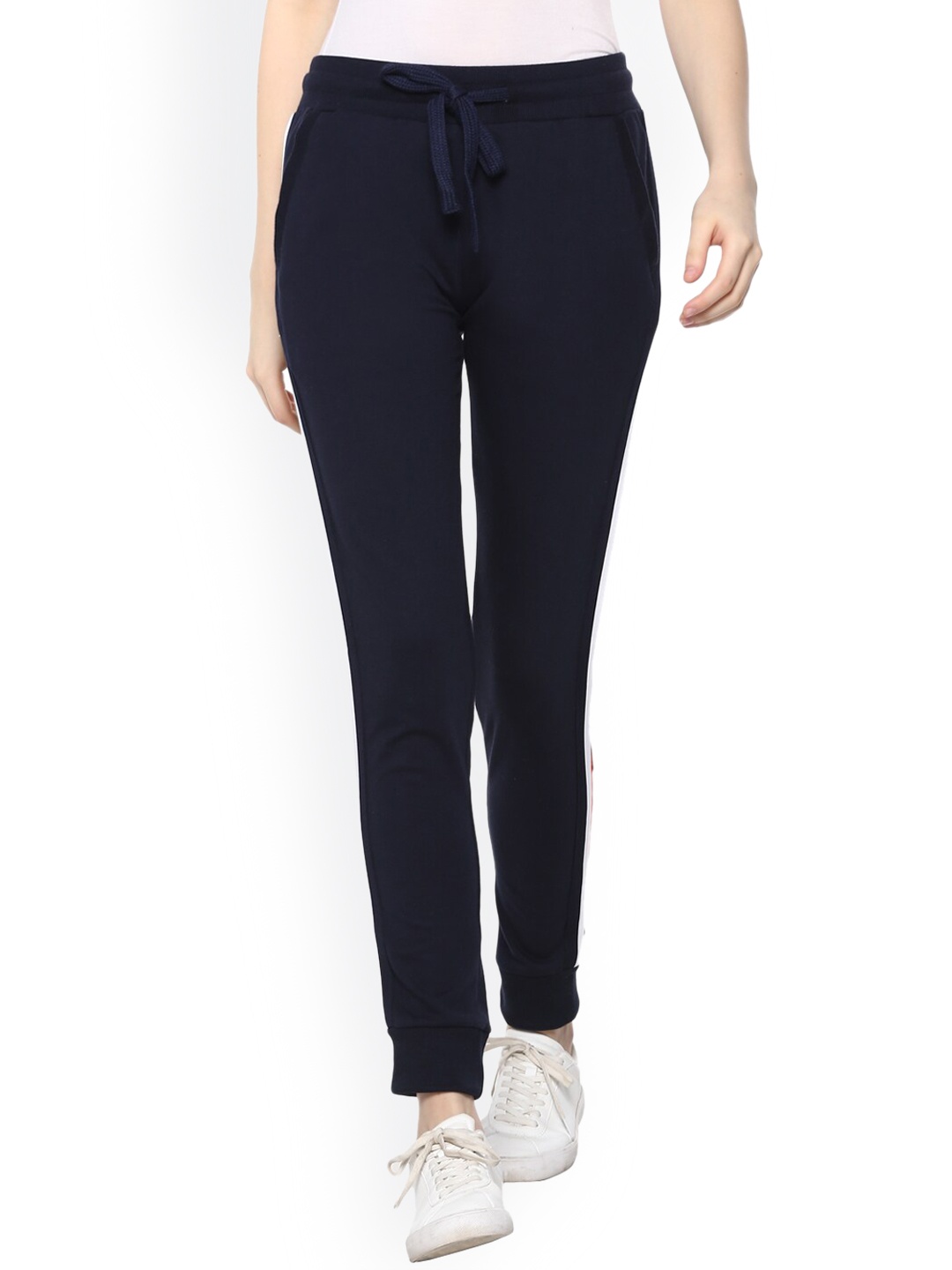 

Alan Jones Women Navy Blue Solid Slim-Fit Joggers