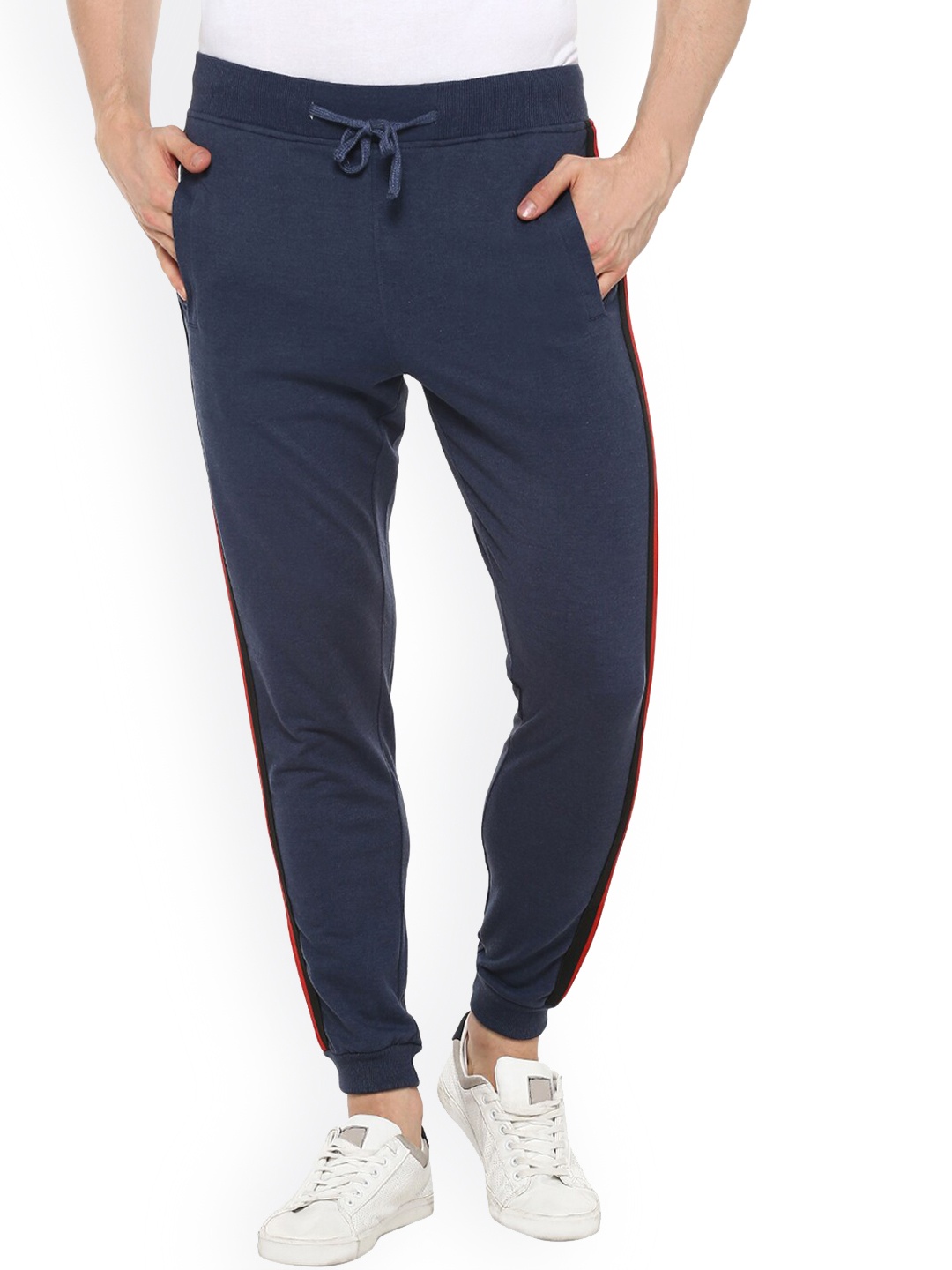 

Alan Jones Men Navy Blue Solid Slim-Fit Joggers