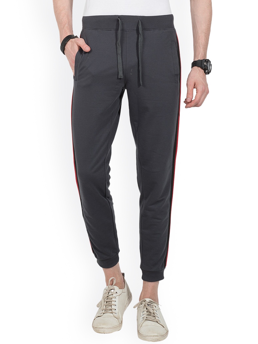 

Alan Jones Men Grey Slim-Fit Joggers
