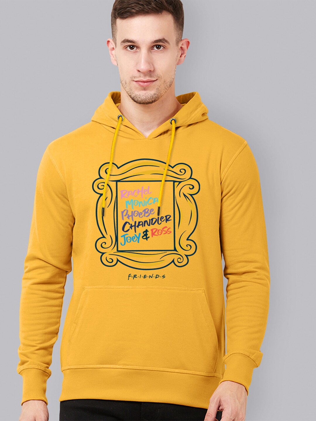 

Free Authority Men Yellow Friends Printed Hooded Sweatshirt