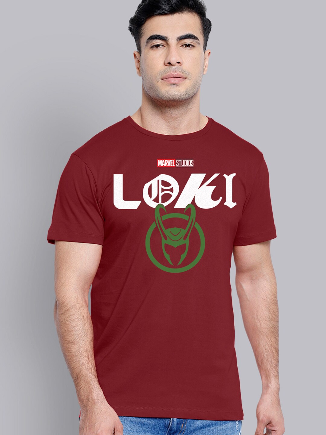 

Free Authority Men Red Loki Printed Cotton T-shirt