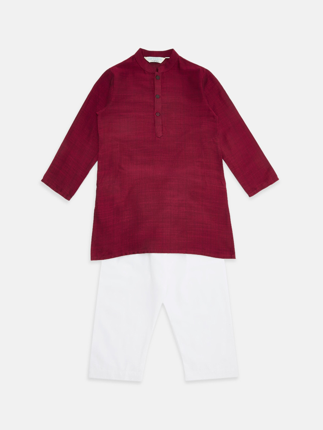 

indus route by Pantaloons Boys Maroon & White Kurta with Pyjamas