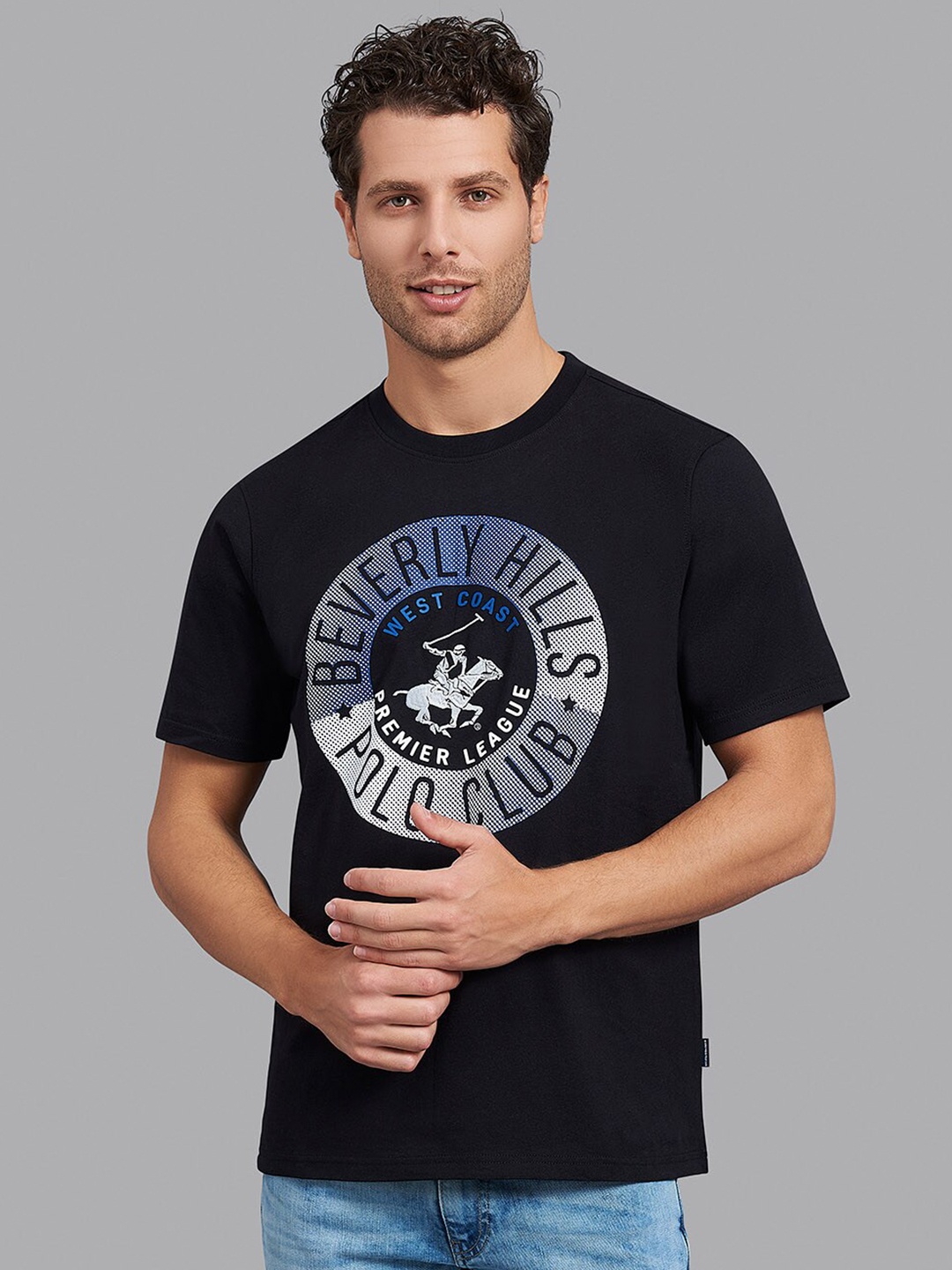 

Beverly Hills Polo Club Men Black Graphic Printed T-shirt