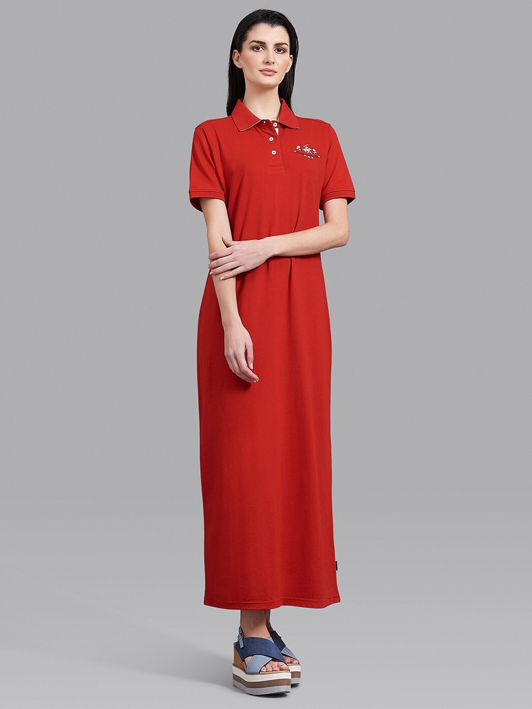 

Beverly Hills Polo Club Red T-shirt Maxi Dress
