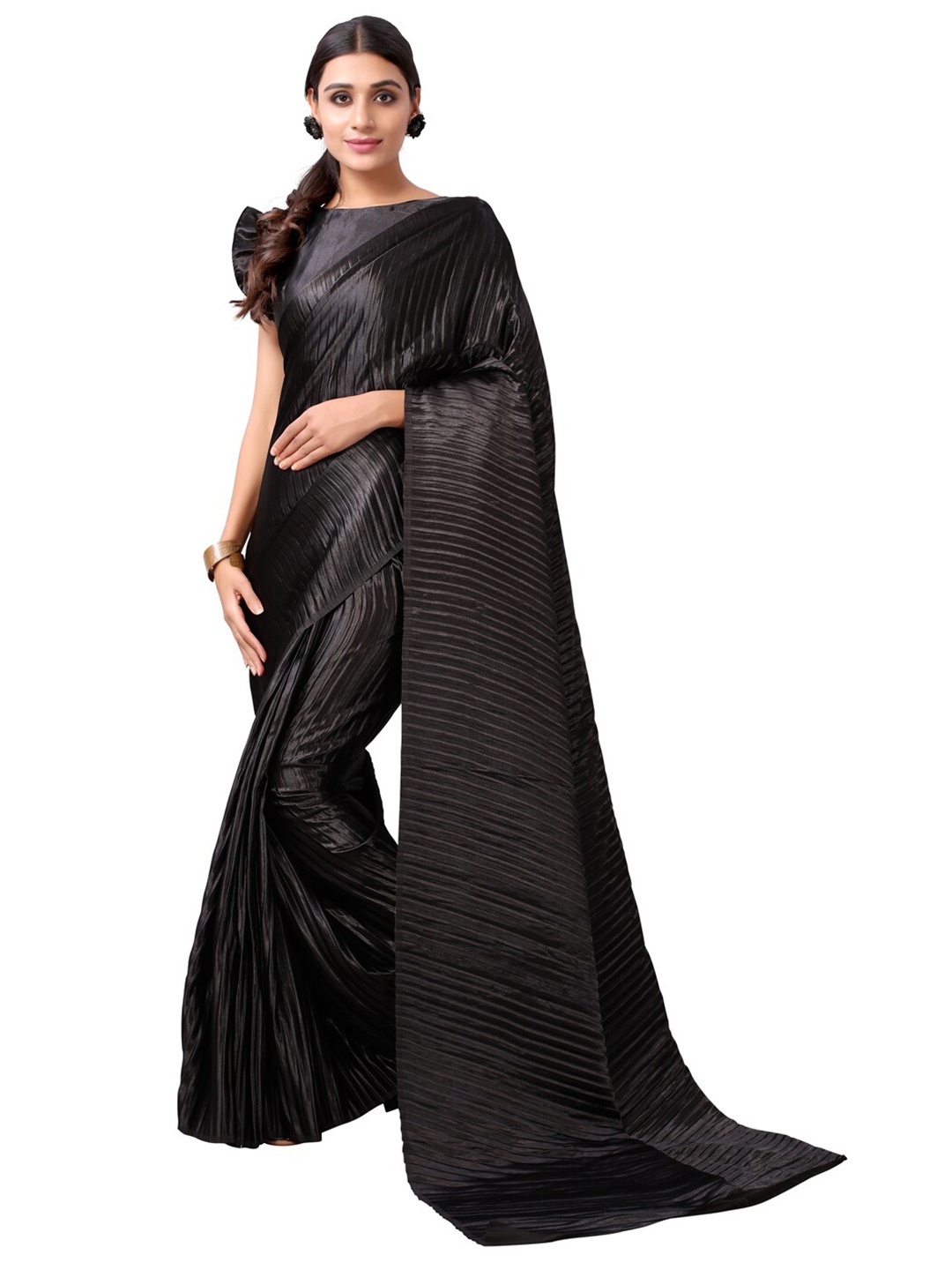 

KALINI Black Satin Saree