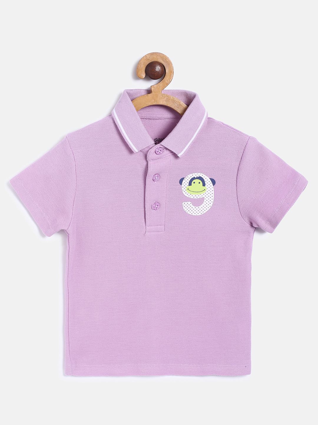 

MINI KLUB Boys Purple Polo Collar Organic Cotton T-shirt