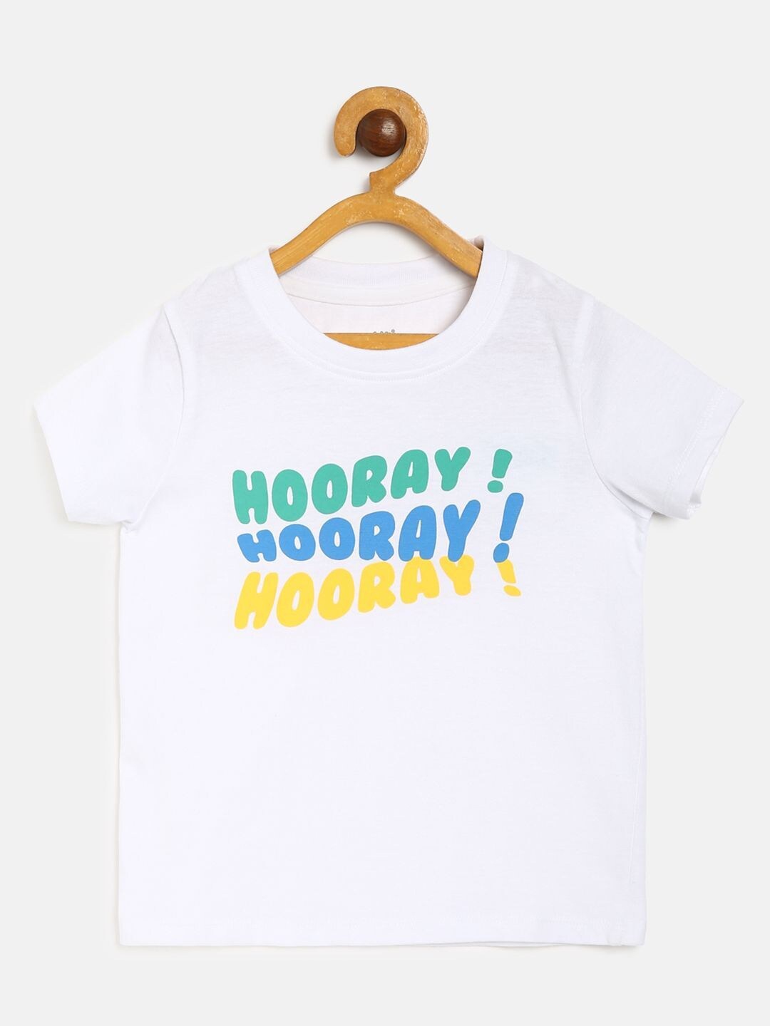 

MINI KLUB Boys White Typography Printed Organic Cotton T-shirt