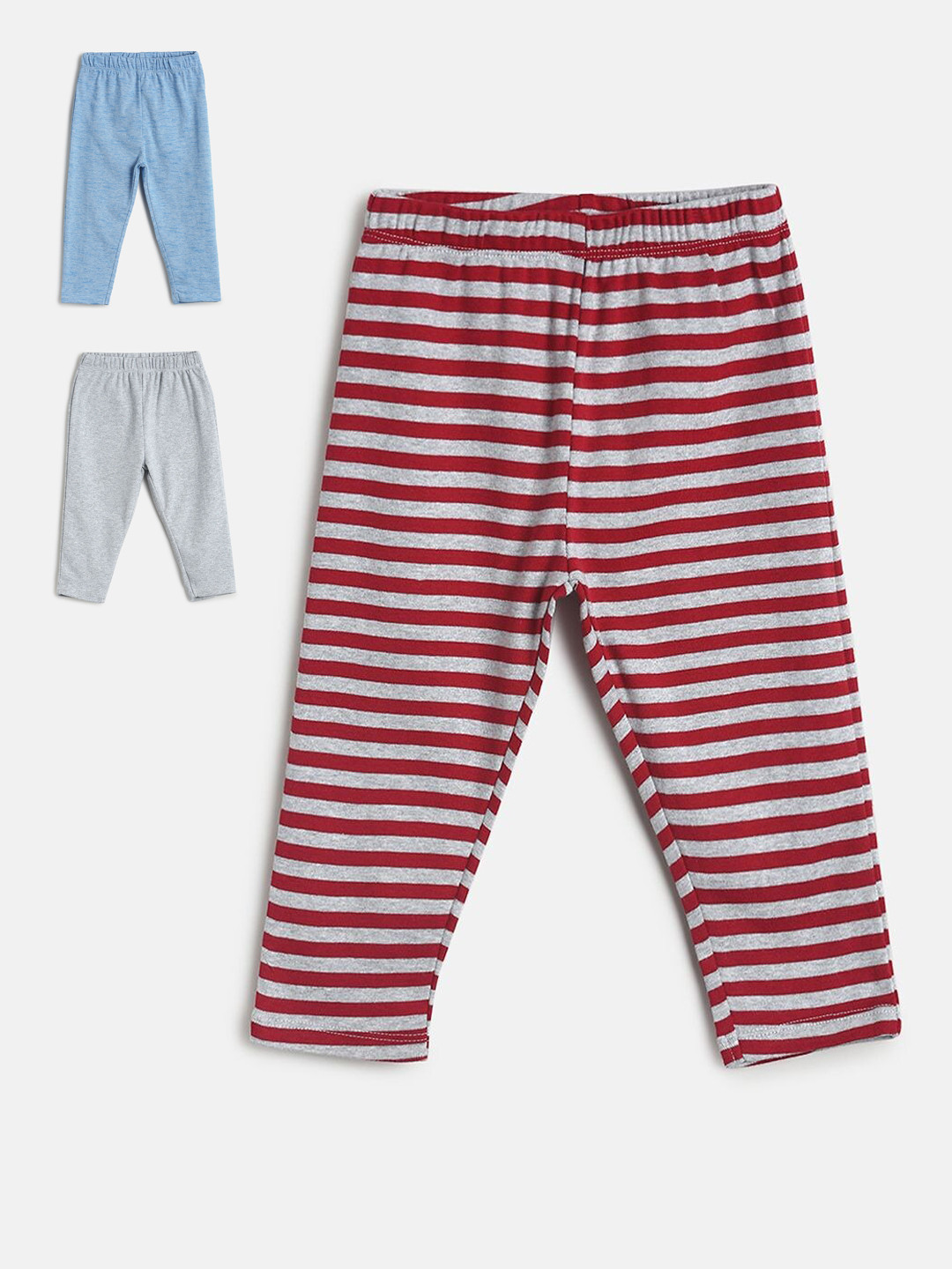 

MINI KLUB Boys Pack Of 3 Pure Cotton Track Pants, Blue
