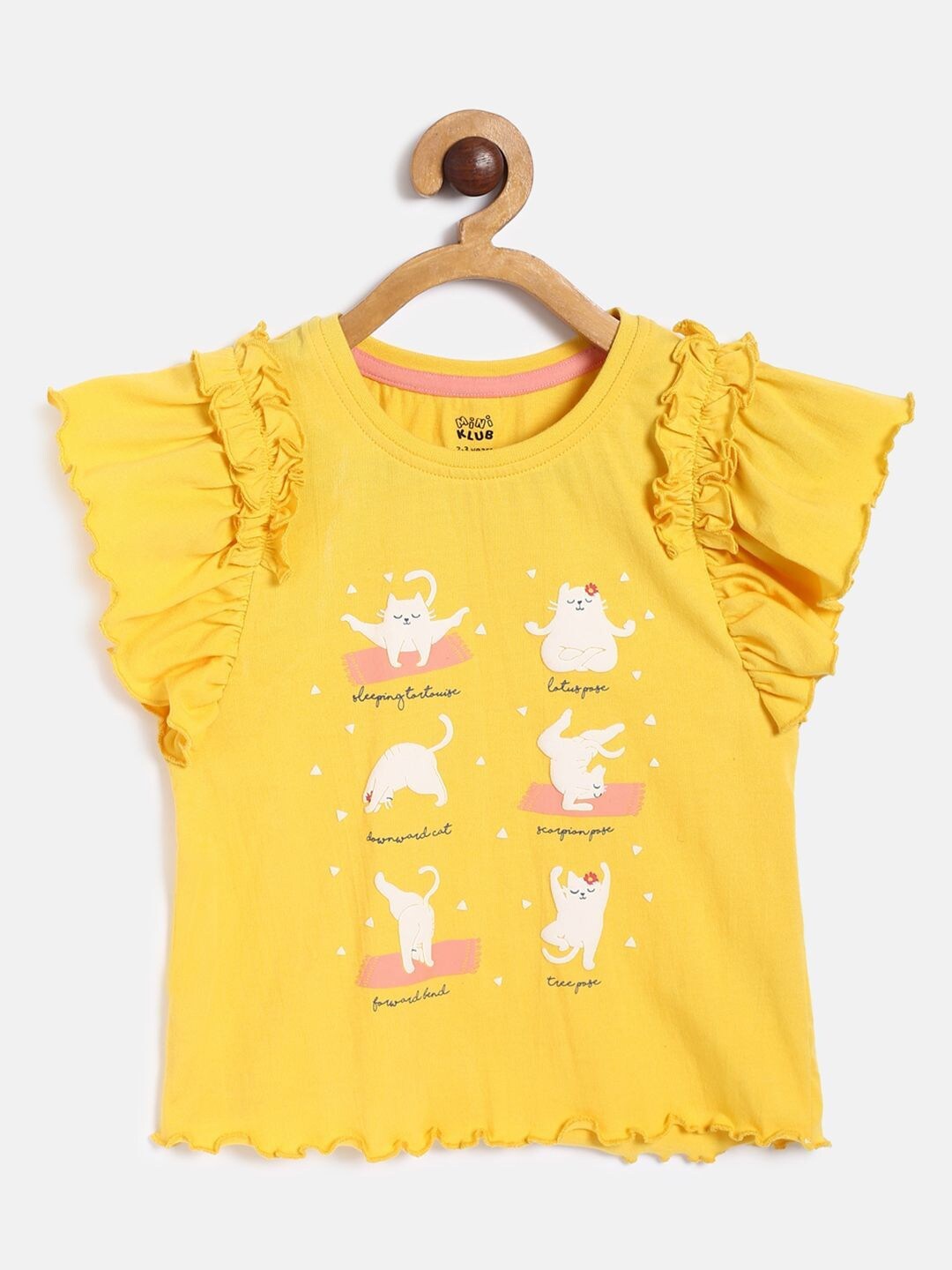 

MINI KLUB Girls Yellow Ruffles Organic Cotton Top