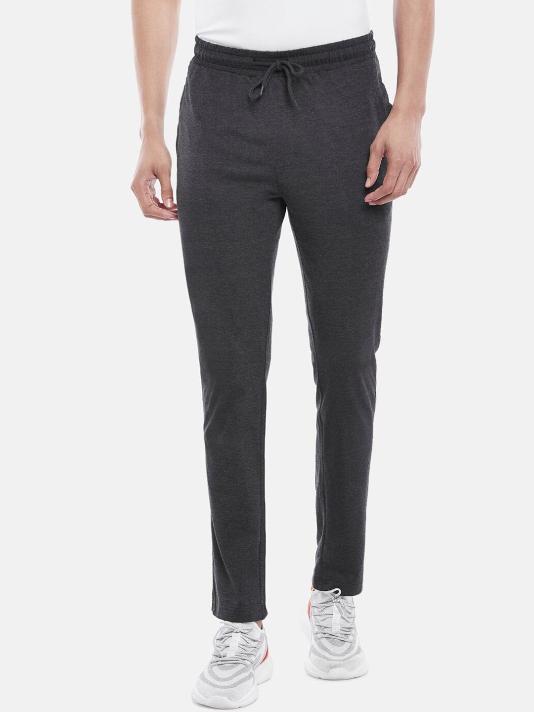 

Ajile by Pantaloons Men Charcoal Pure Cotton Slim-Fit Track Pants