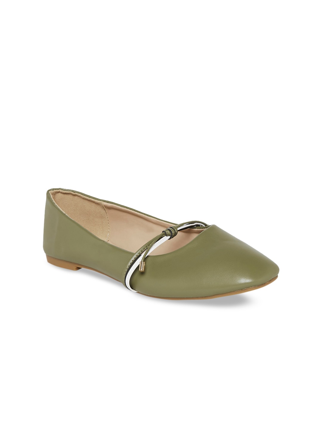 

Forever Glam by Pantaloons Women Olive Green Ballerinas Flats