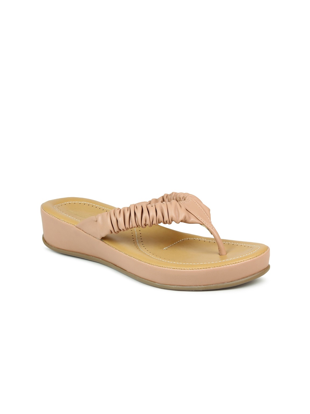 

Inc 5 Peach Striped Wedge Sandals