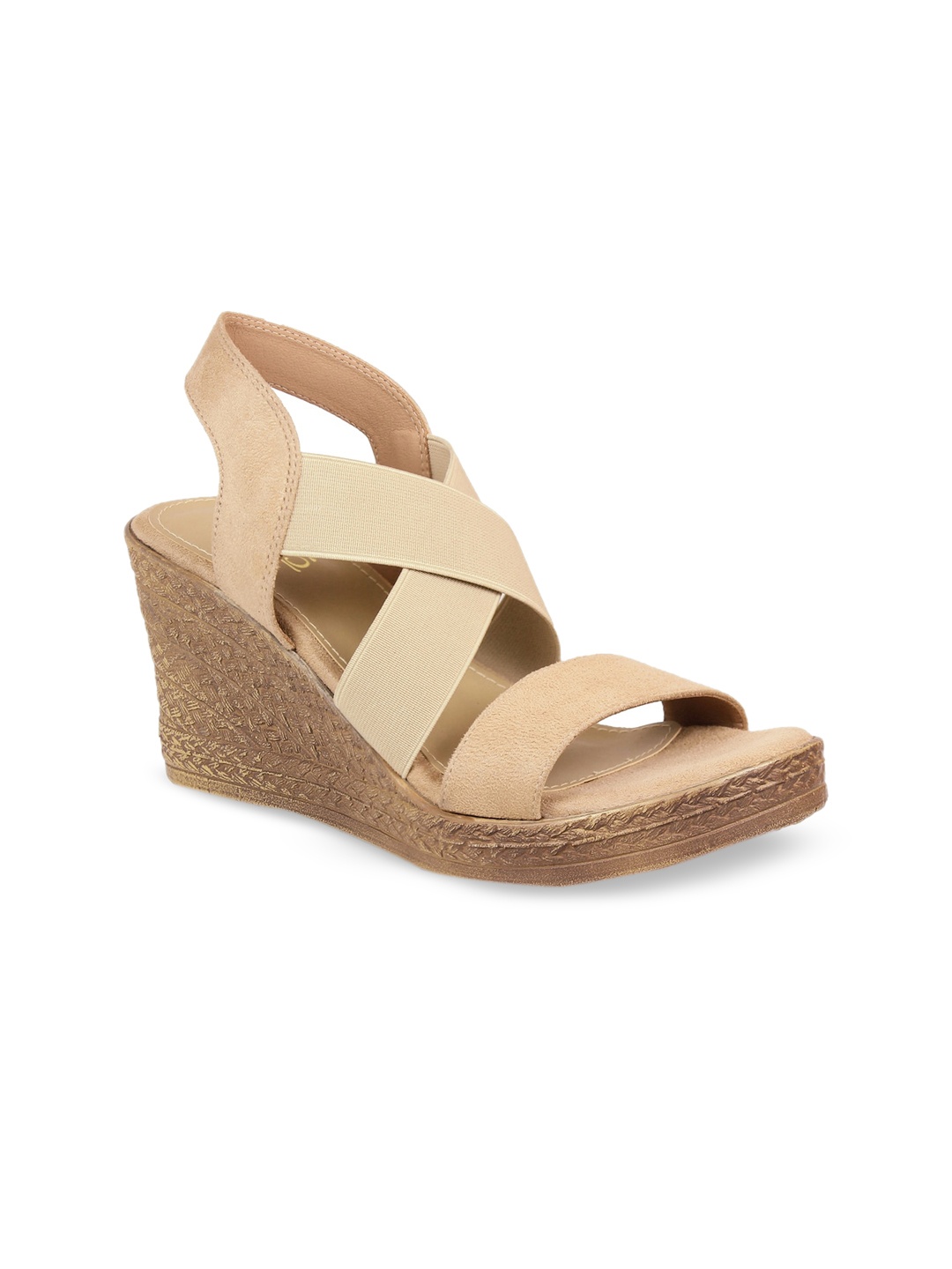 

Inc 5 Beige Solid Casual Wedge Heels