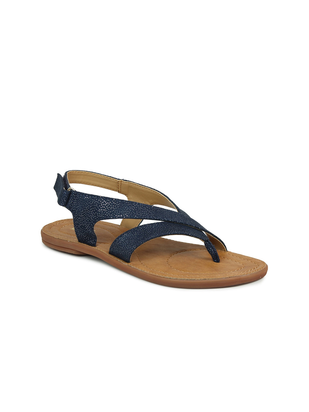 

Inc 5 Women Navy Blue Embellished Open Toe Flats