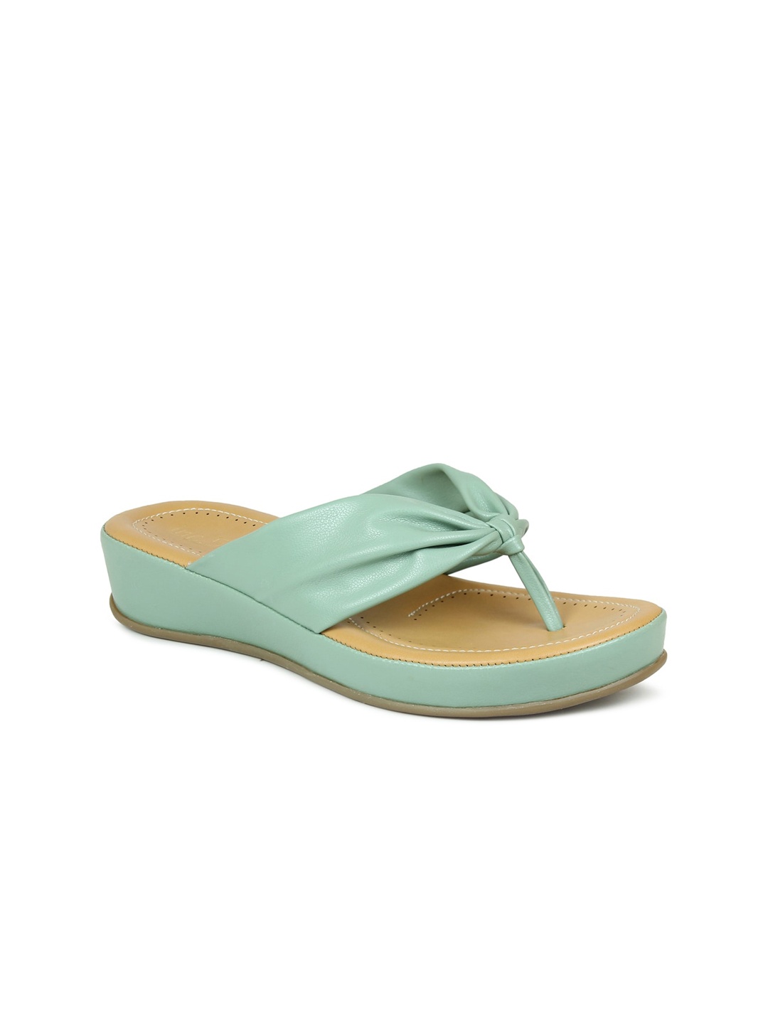

Inc 5 Women Green Solid Comfort Sandals