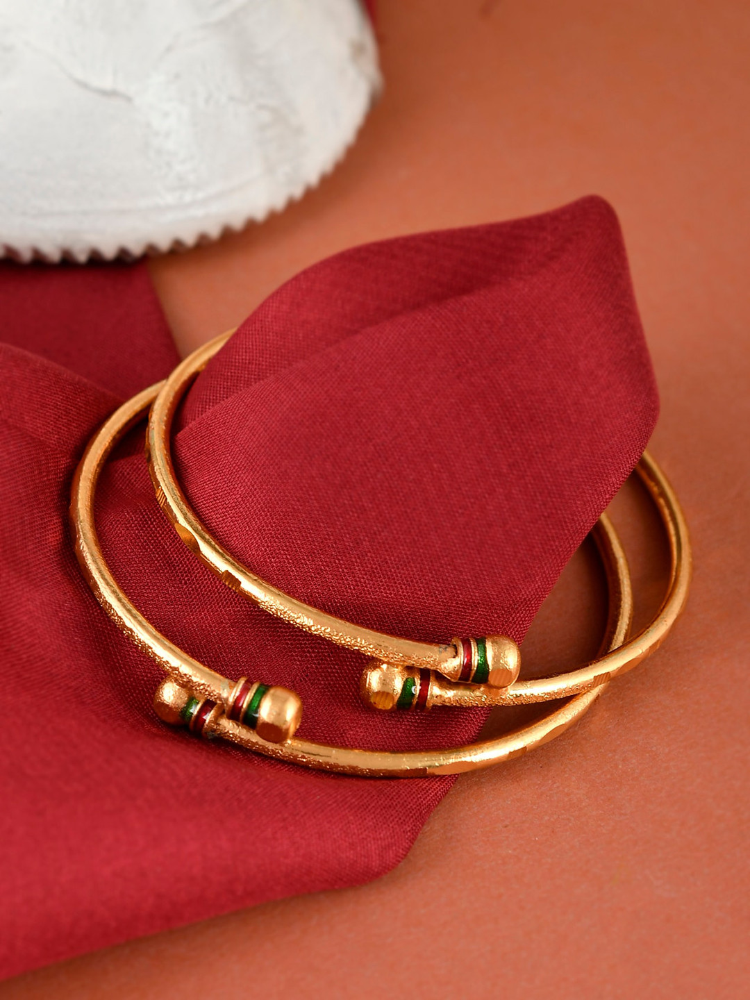 

Silvermerc Designs Set Of 2 Gold-Toned & Plated Bangles